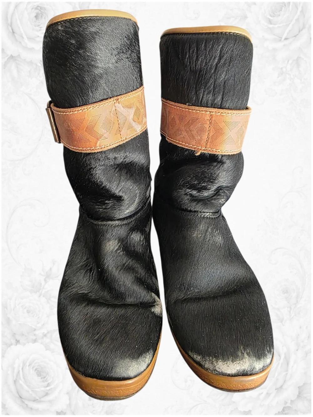 Vintage Tecnica Country Pony Hair Leather Après Ski Boots Made in Italy EU 44